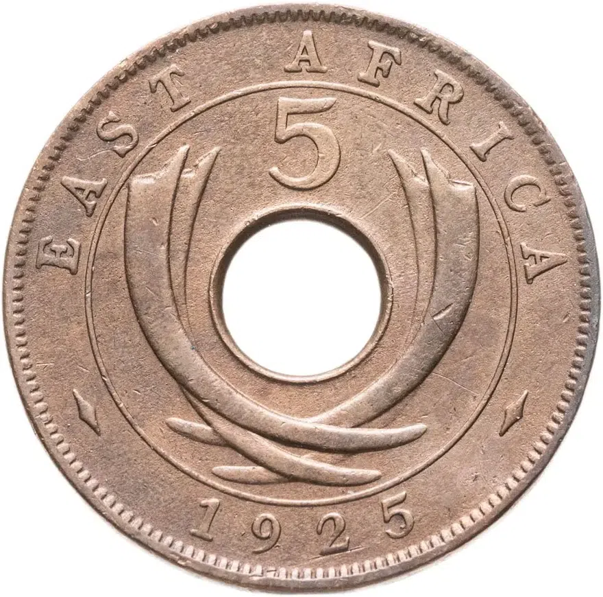 Британская Восточная Африка 5 центов (cents) 1925, аверс