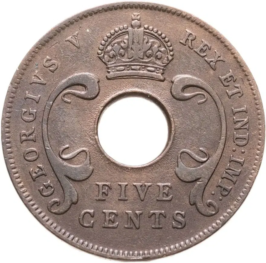 Британская Восточная Африка 5 центов (cents) 1925, реверс