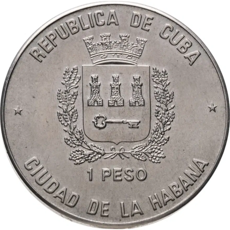Куба 1 песо (peso) 1989  Чемпионат мира по футболу 1990, Италия - Колизей, реверс