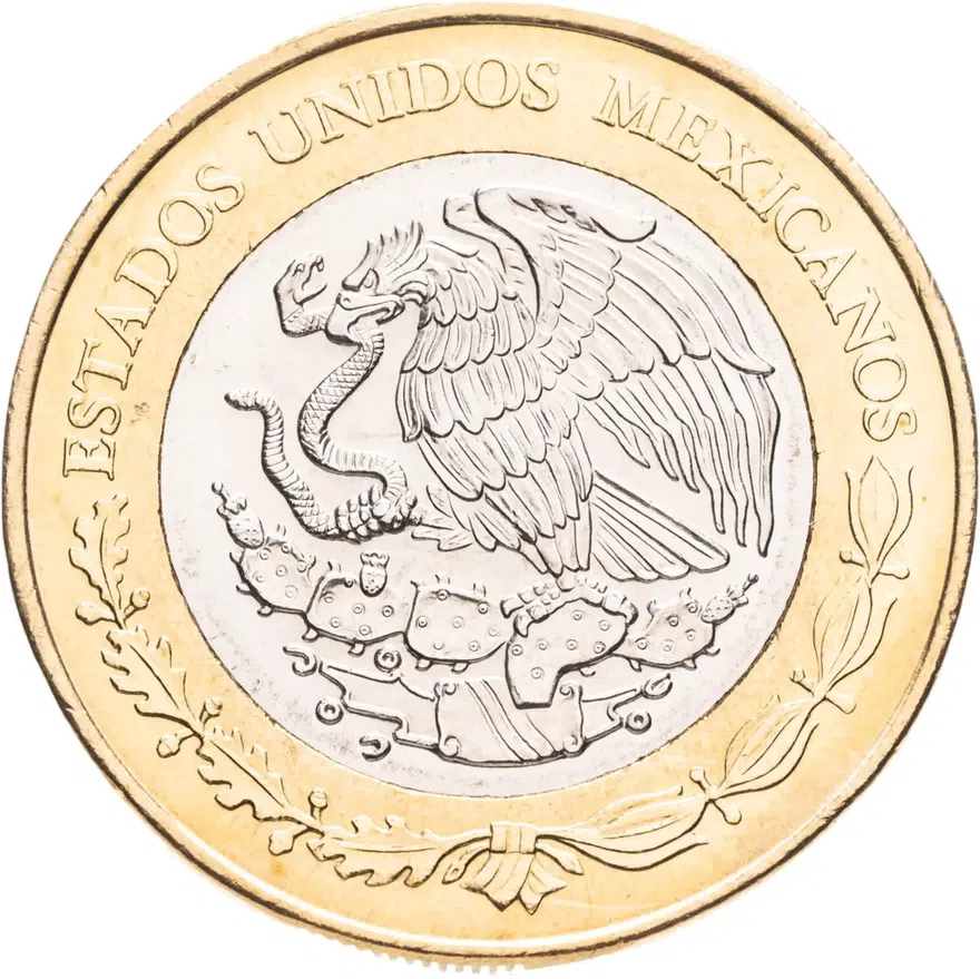 Мексика 20 песо (pesos) 2015 "200 лет со дня смерти Хосе Марии Морелоса", реверс
