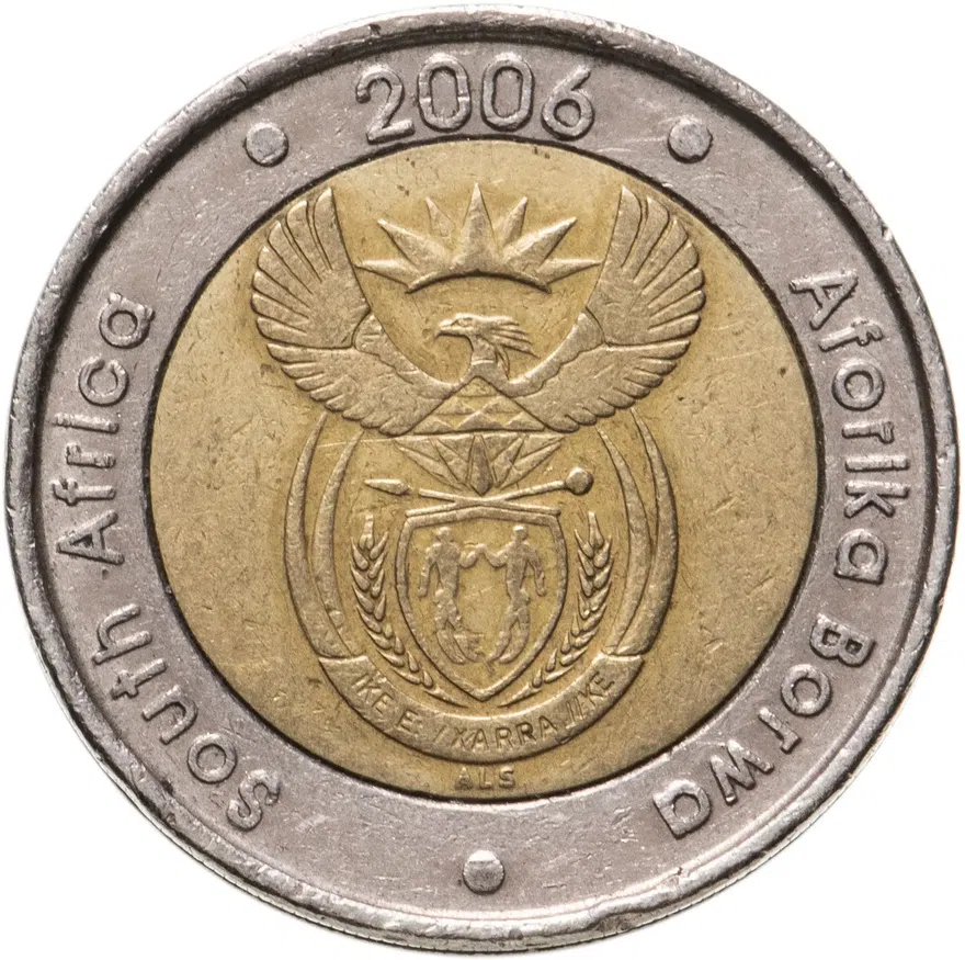 ЮАР 5 рандов (рэндов, rand) 2006, реверс