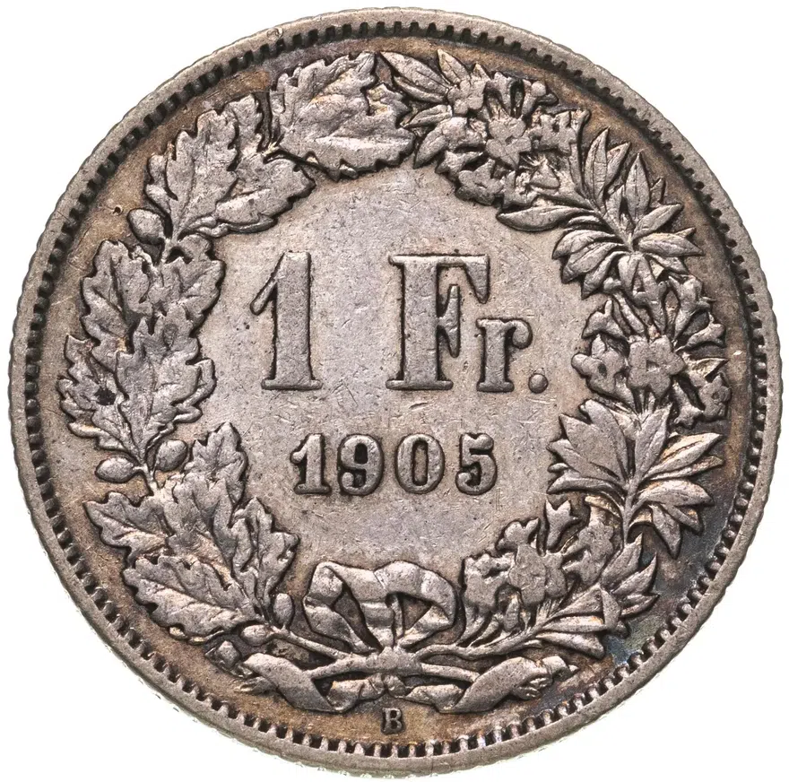 Швейцария 1 франк (franc) 1905