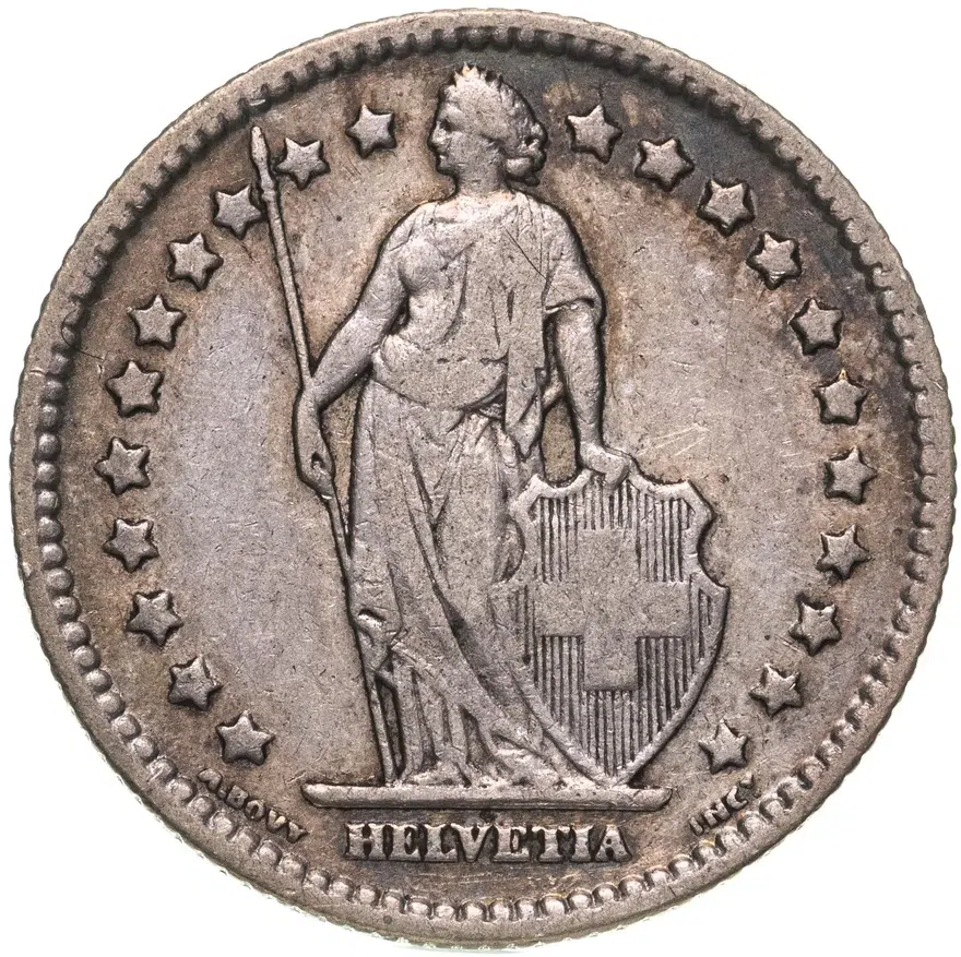 Швейцария 1 франк (franc) 1905, реверс