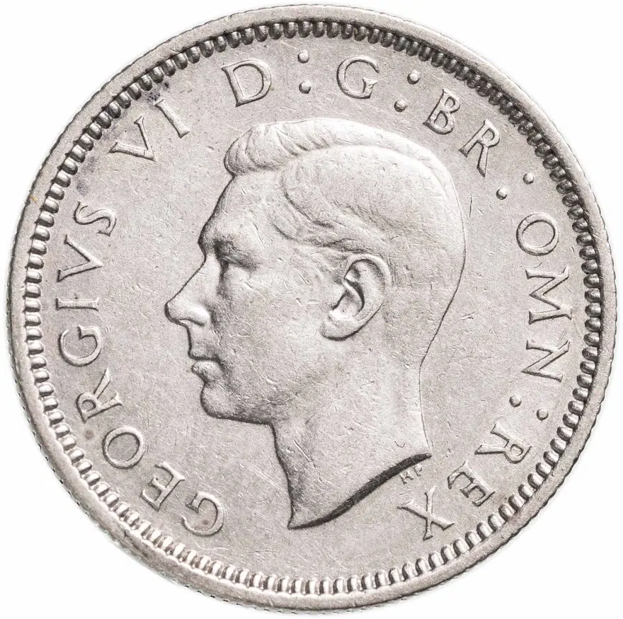 Великобритания 6 пенсов (pence) 1939, аверс