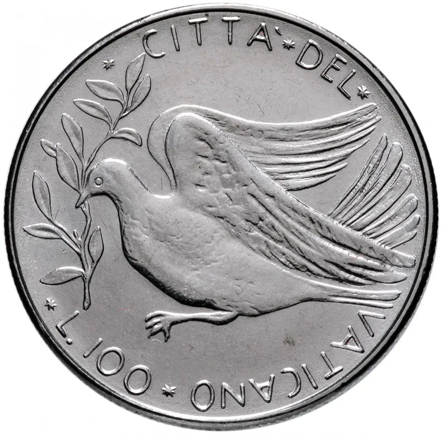 Ватикан 100 лир (lire) 1977
