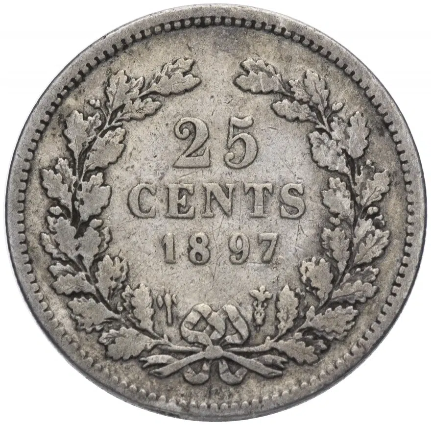Нидерланды 25 центов (cents) 1897