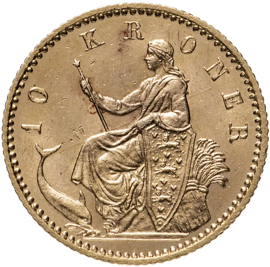 Дания 10 крон (kroner) 1900, аверс