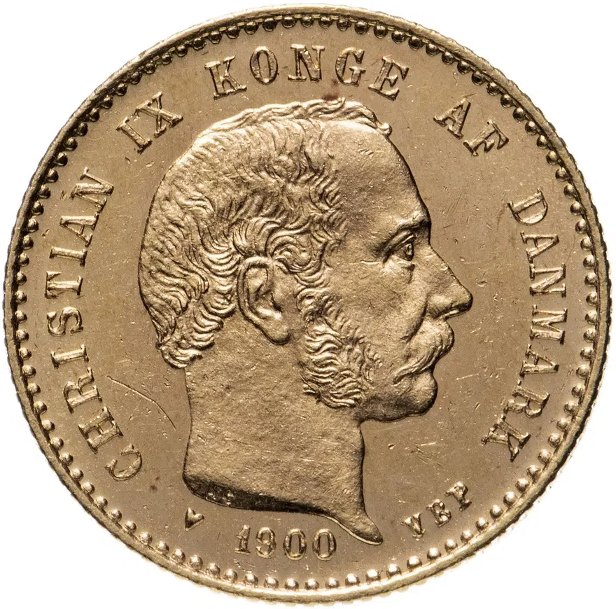 Дания 10 крон (kroner) 1900, реверс