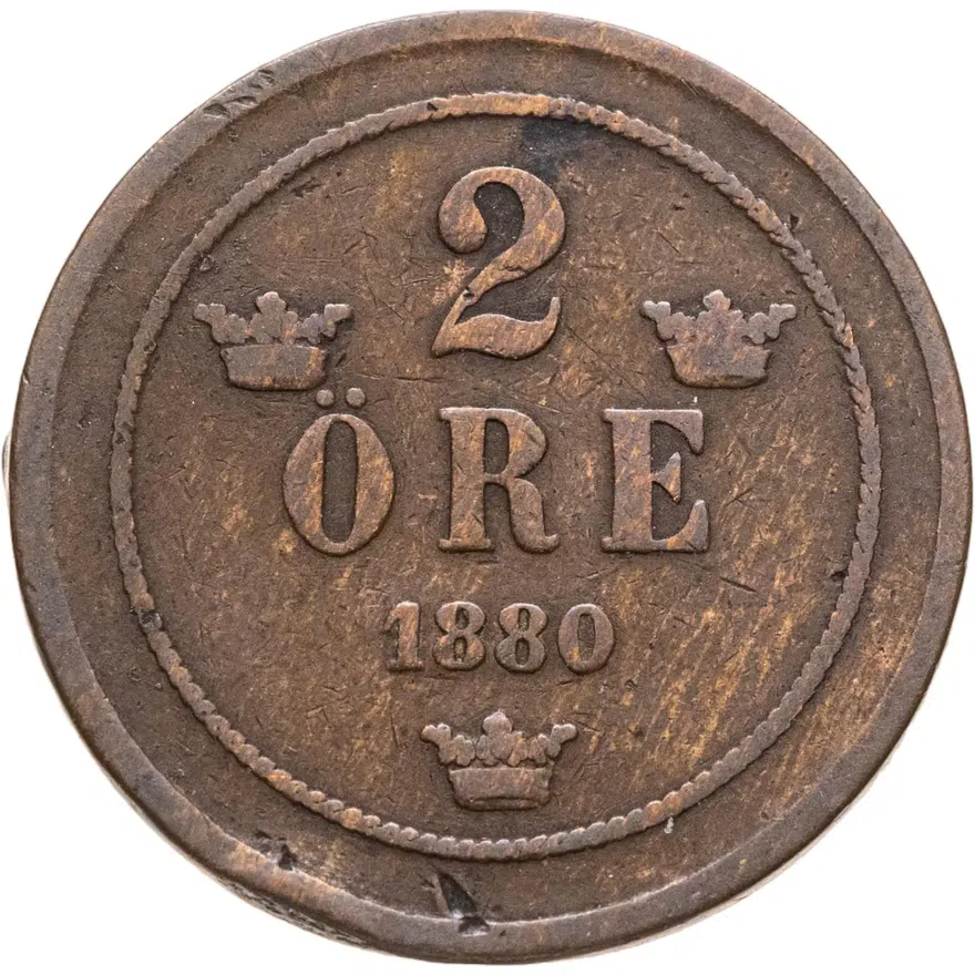 Швеция 2 эре (ore) 1880