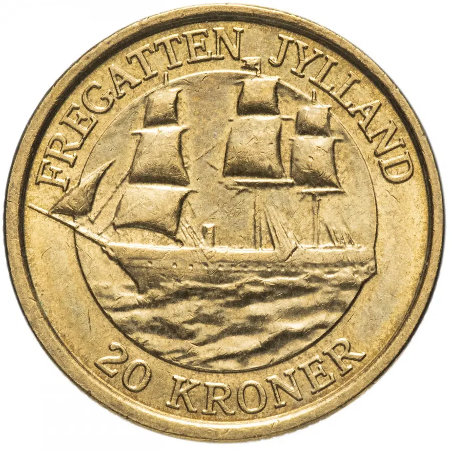 Дания 20 крон (kroner) 2007 "Фрегат Юлланд"