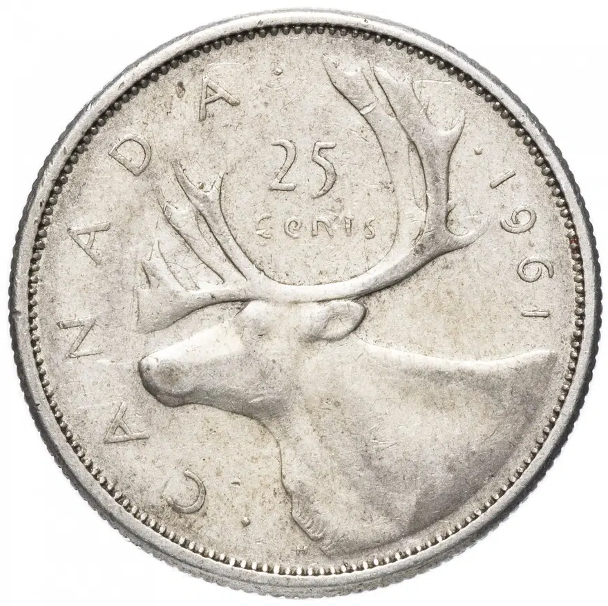 Канада 25 центов (cents) 1961, реверс