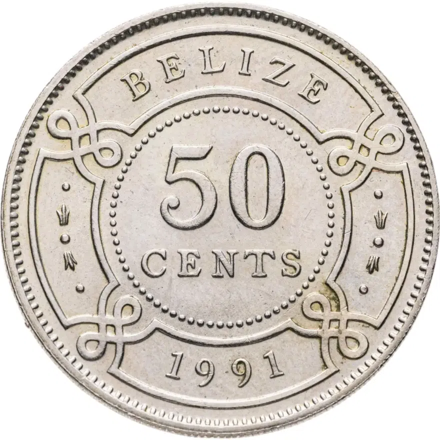 Белиз 50 центов (cents) 1991
