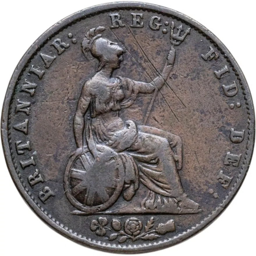 Великобритания 1/2 пенни 1855, аверс