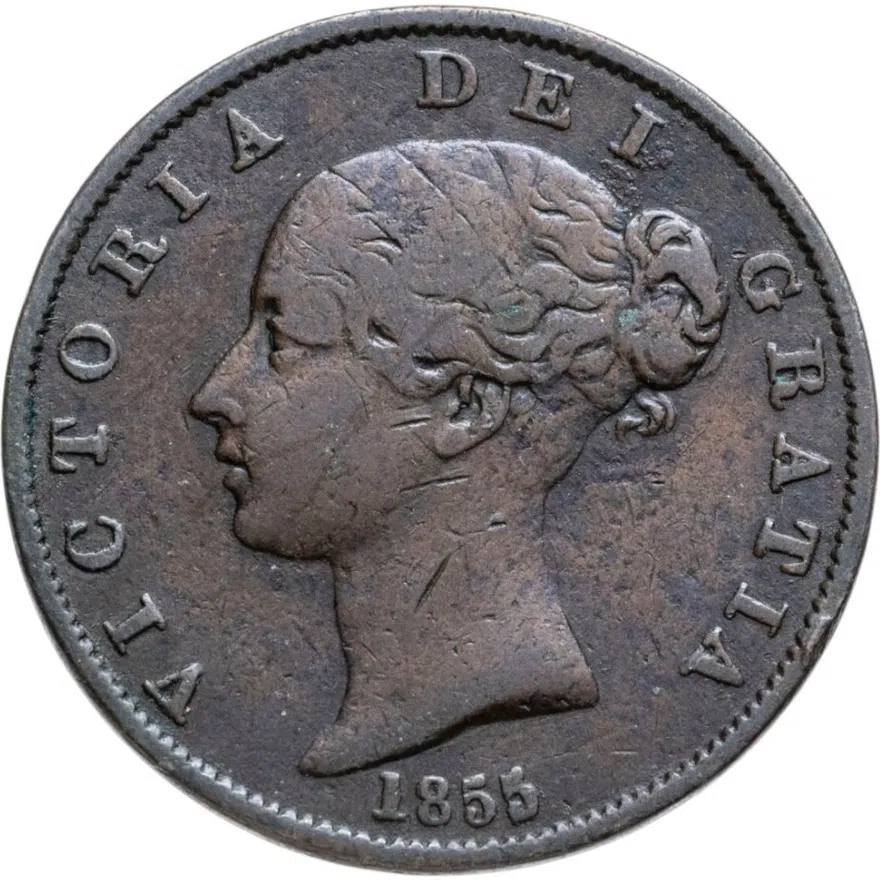 Великобритания 1/2 пенни 1855, реверс