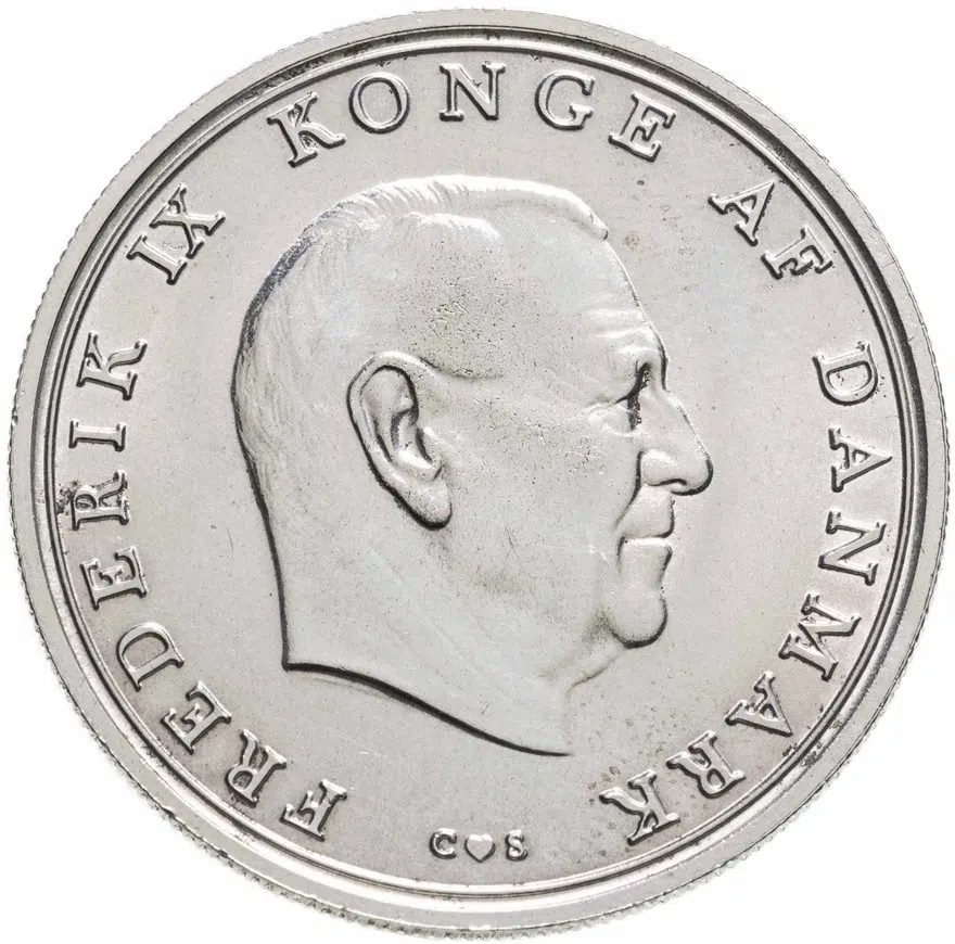 Дания 10 крон (kroner) 1968  свадьба Принцессы Бенедикты, реверс