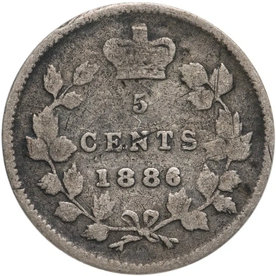 Канада 5 центов (cents) 1886
