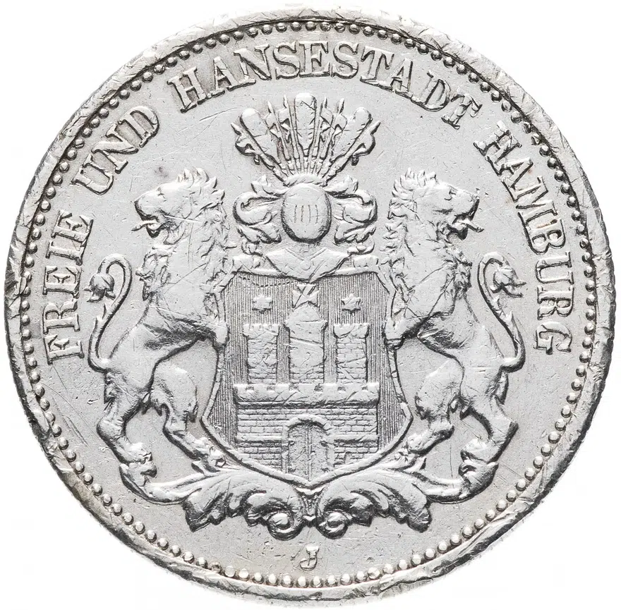 Германия (Империя) 2 марки (mark) 1902, реверс