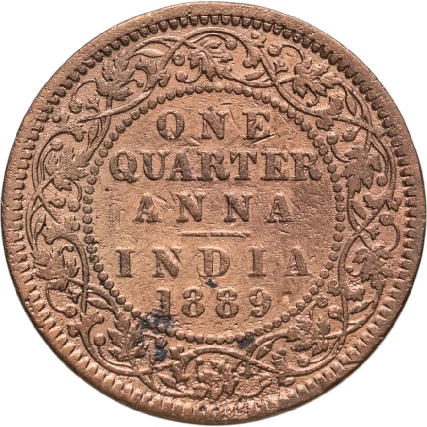 Индия (Британская) 1/4 анны (anna) 1889