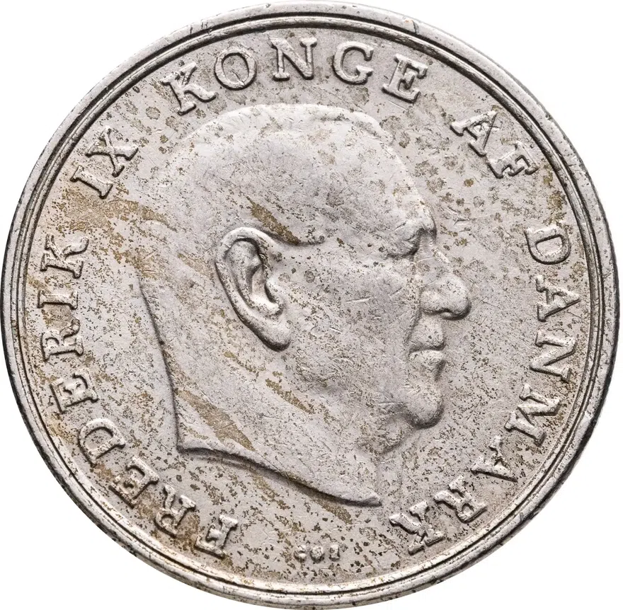 Дания 5 крон (kroner) 1966, реверс