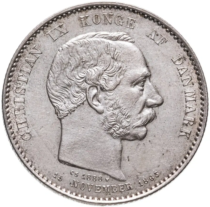 Дания 2 кроны (kroner) 1888 25 лет правления