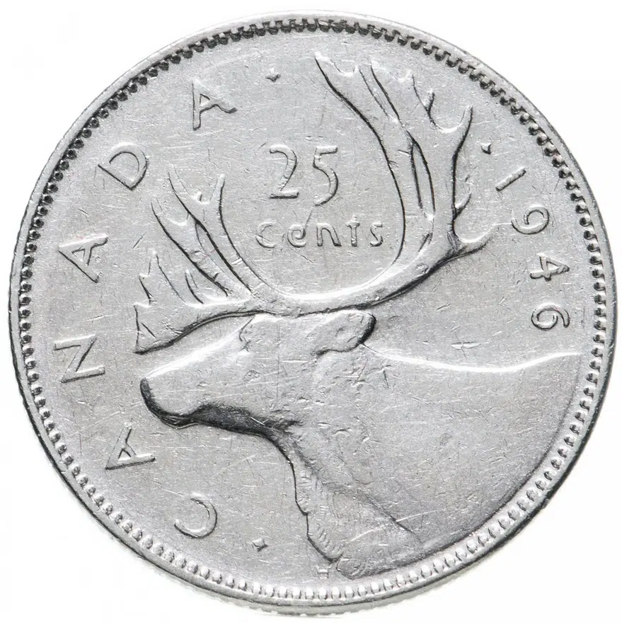 Канада 25 центов (cents) 1946