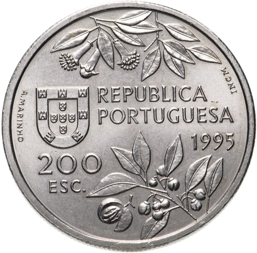 Португалия 200 эскудо (escudos) 1995 Путешествие на Молуккские острова в 1512 году, реверс