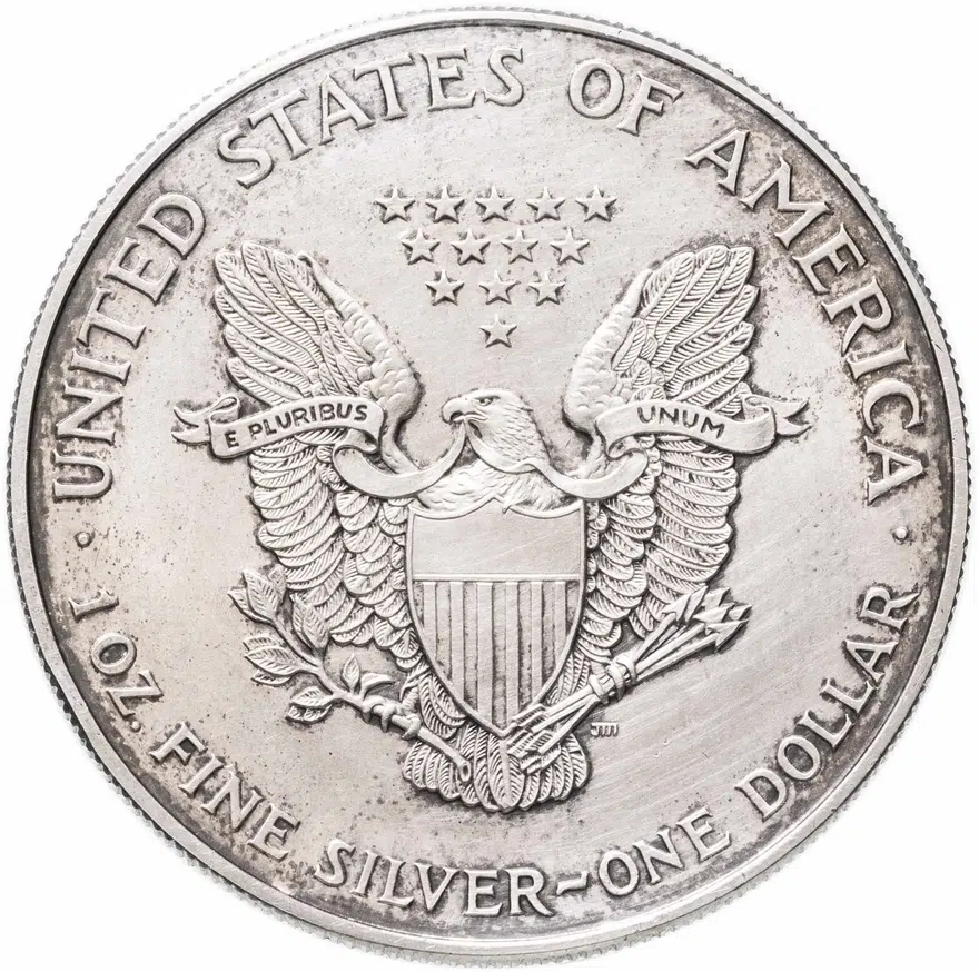 США 1 доллар (dollar) 1995  Американский серебряный орёл Без отметки монетного двора, реверс