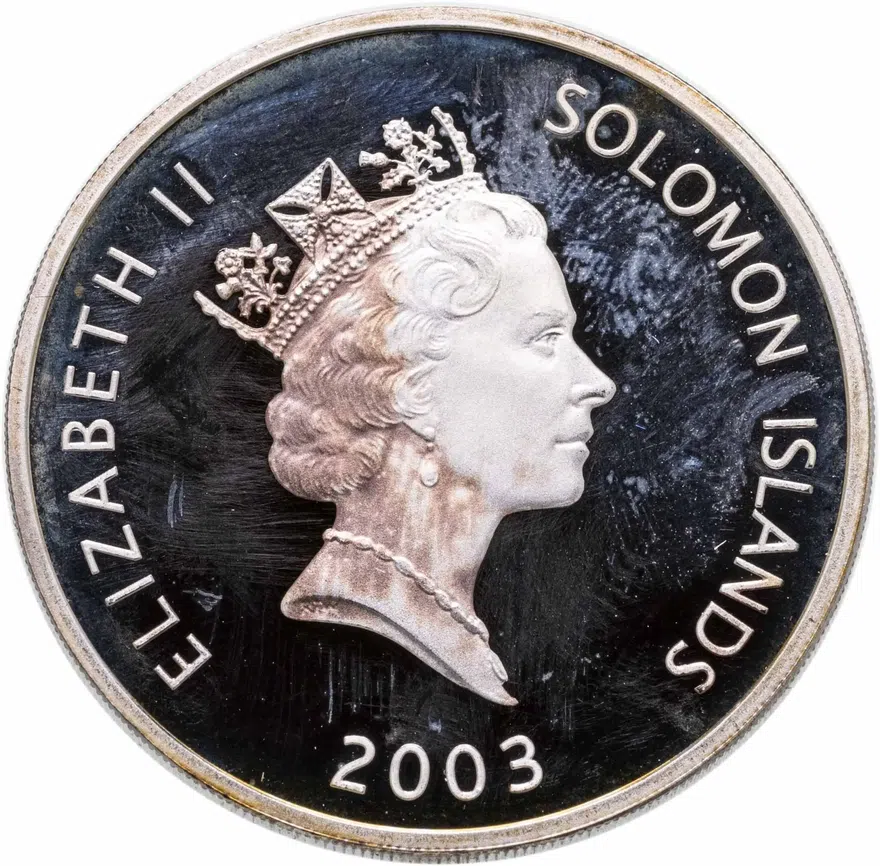 Соломоновы Острова 25 долларов (dollars) 2003 "Самолёты мира: самолет братьев Райт", реверс