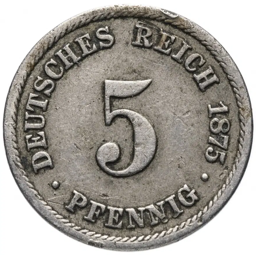 Германия (Империя) 5 пфеннигов (pfennig) 1875 B