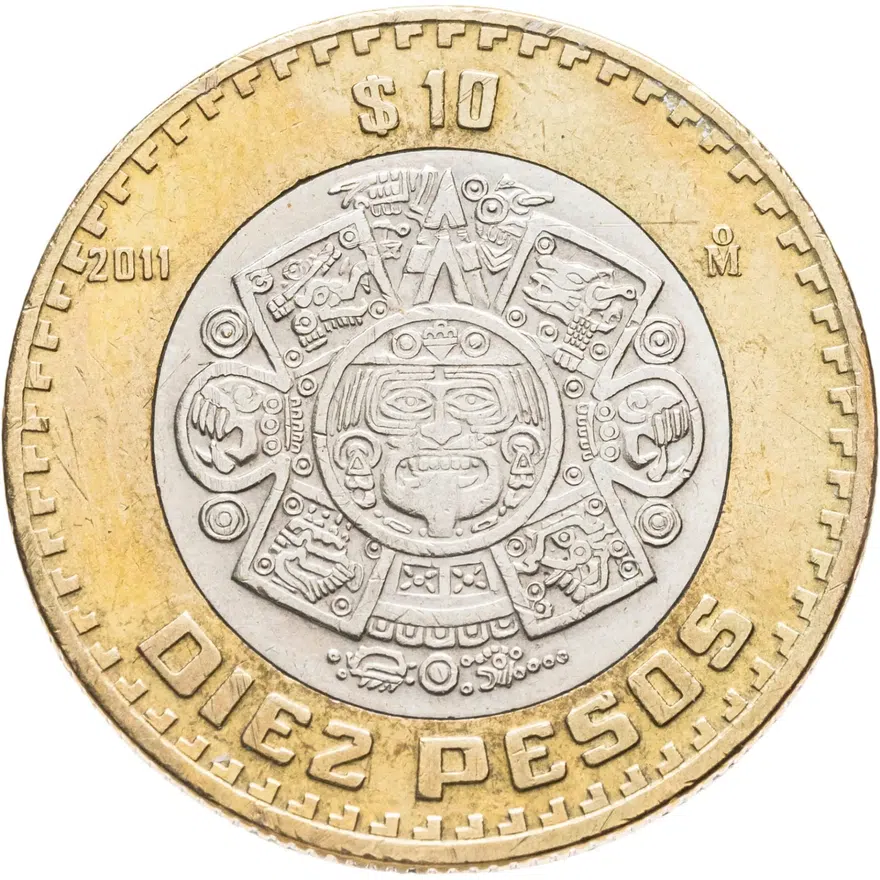 Мексика 10 песо (pesos) 2011, реверс