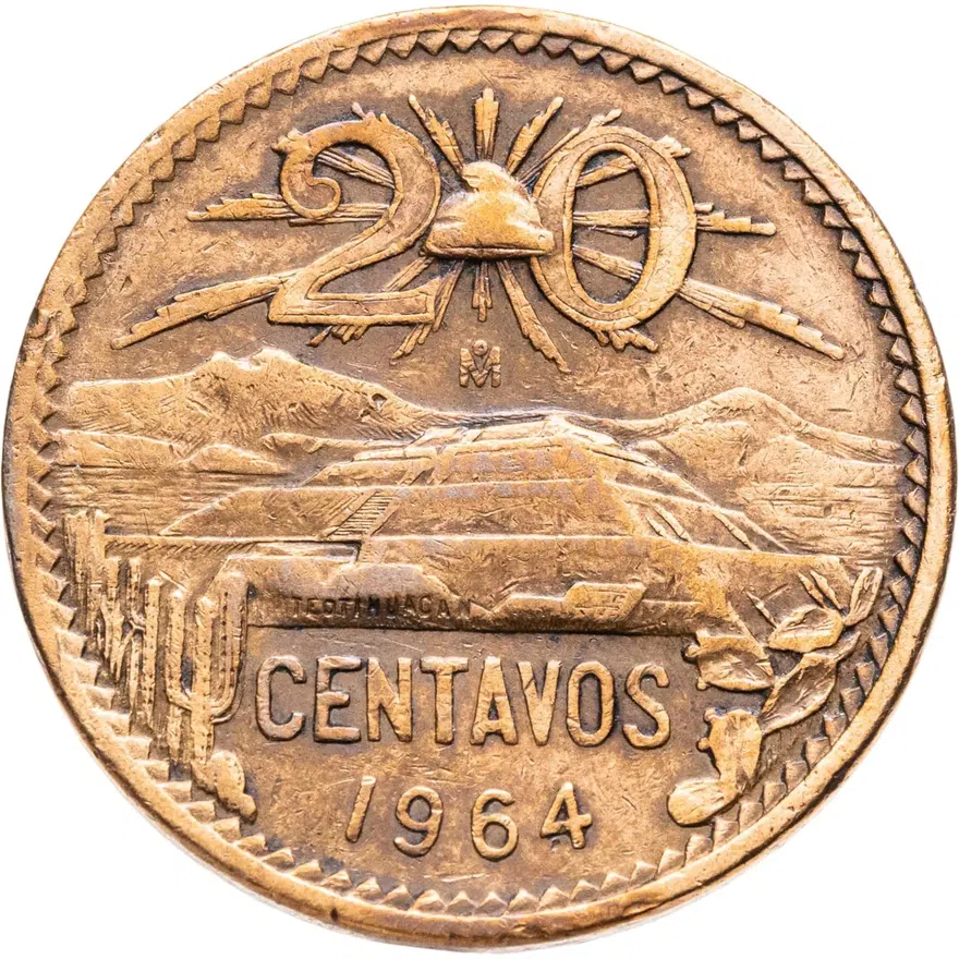 Мексика 20 сентаво (centavos) 1964, аверс