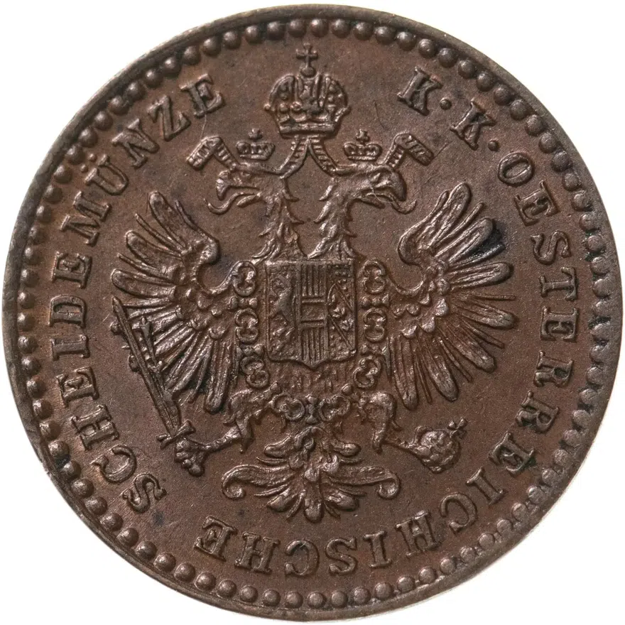 Австрия 5/10 крейцера (kreuzer) 1885  Диаметр 17 мм, реверс