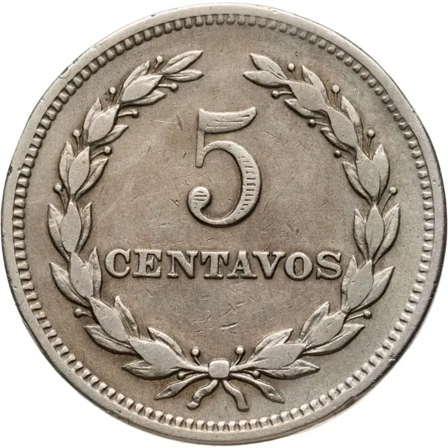 Сальвадор 5 сентаво (centavos) 1948, реверс