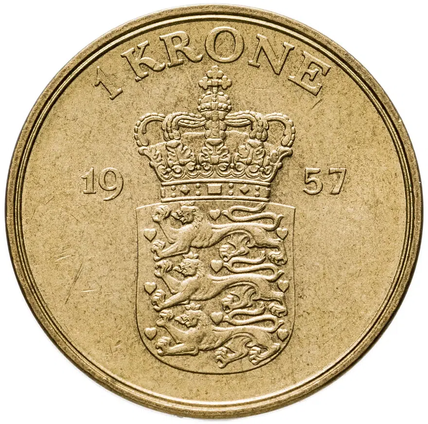 Дания 1 крона (krone) 1957, реверс