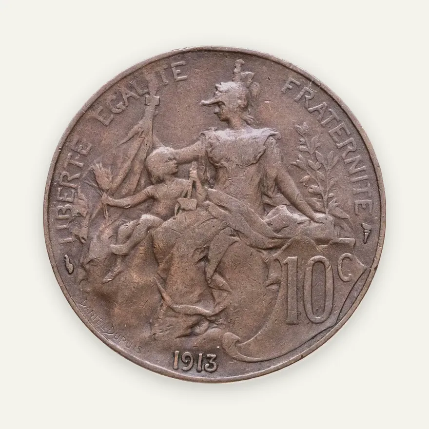 Франция 10 сантимов (centimes) 1913, аверс