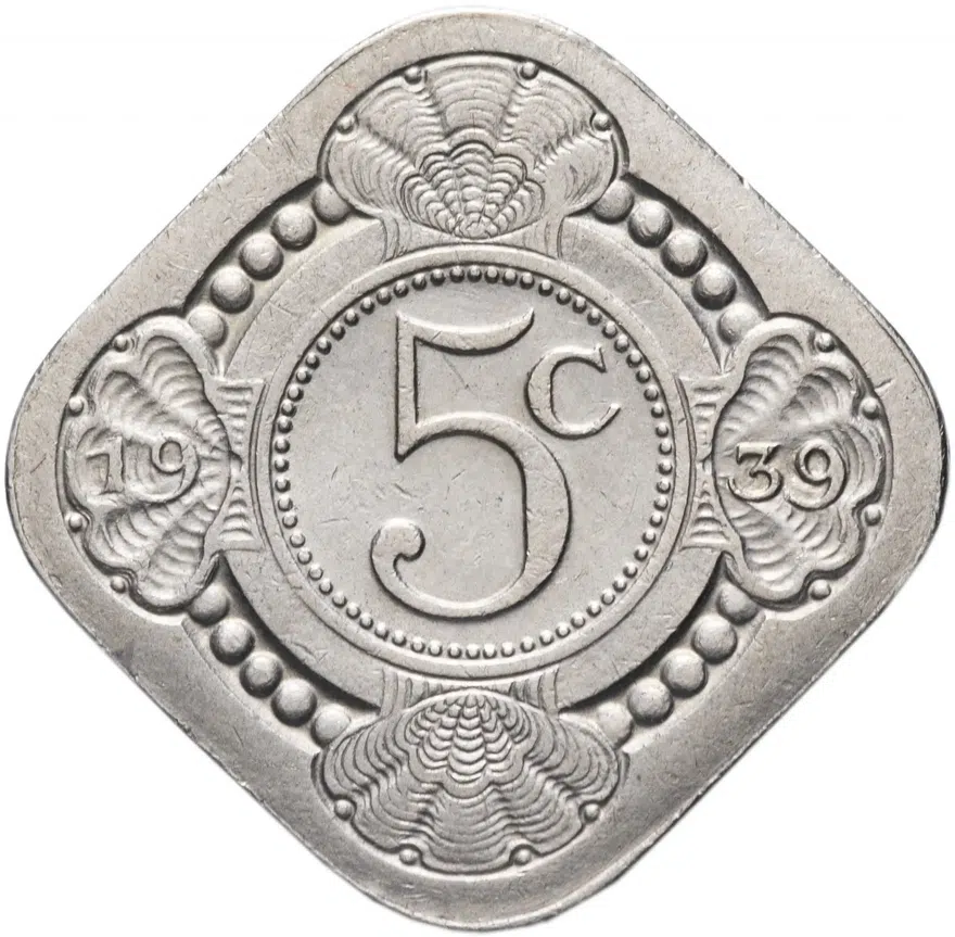 Нидерланды 5 центов (cents) 1939, реверс