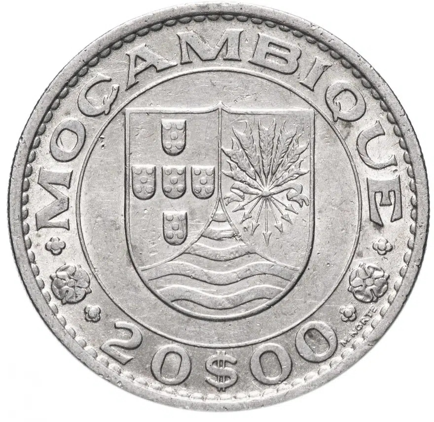 Мозамбик 20 эскудо (escudos) 1972, реверс