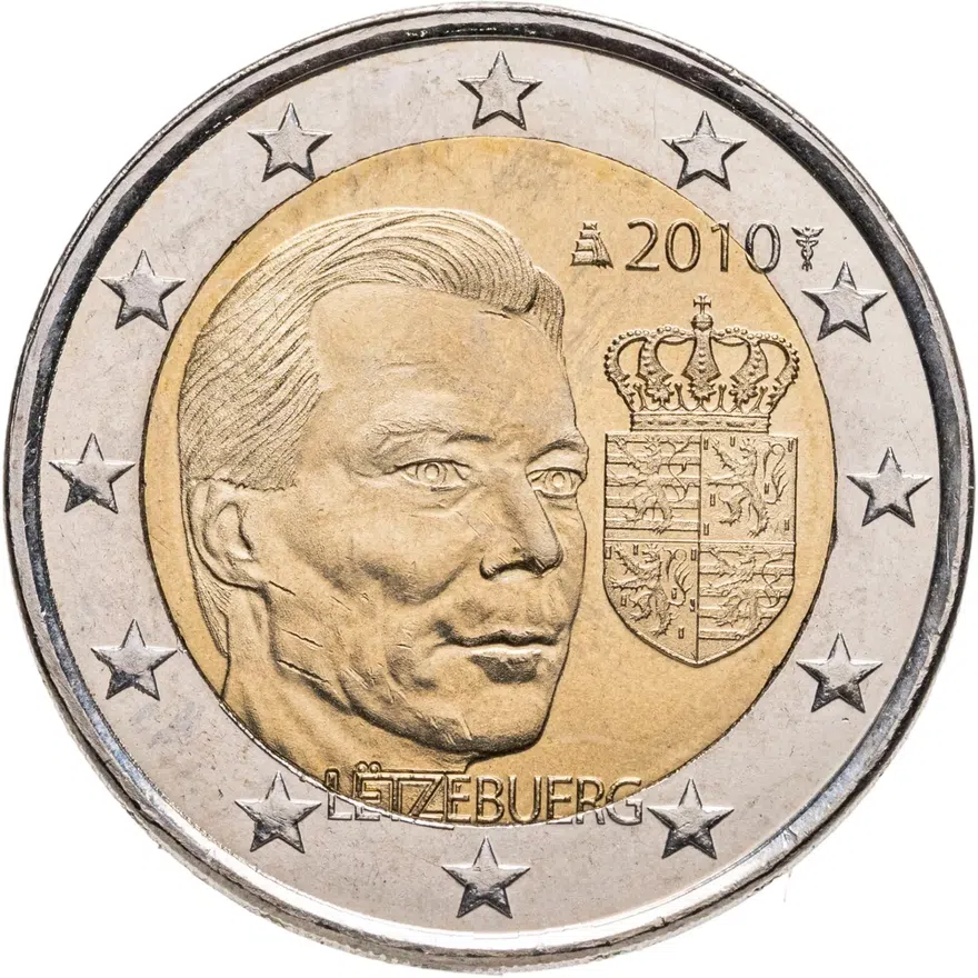 Люксембург 2 евро 2010 "Герб великого герцога Люксембурга"