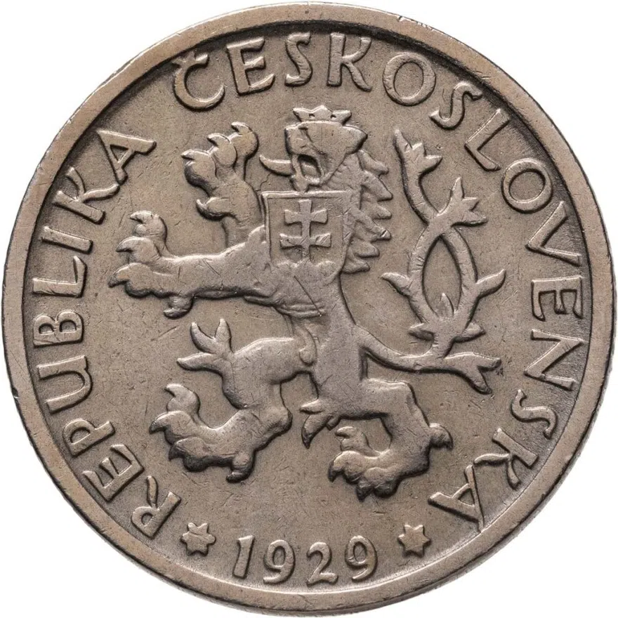 Чехословакия 1 крона (crown) 1929, реверс