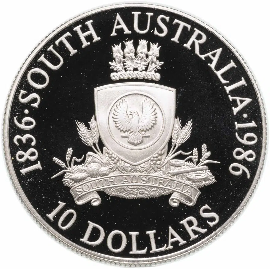 Австралия 10 долларов (dollars) 1986  150 лет Австралии - штат Южная Австралия