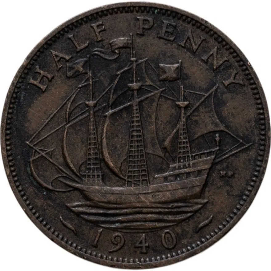 Великобритания 1/2 пенни (penny) 1940