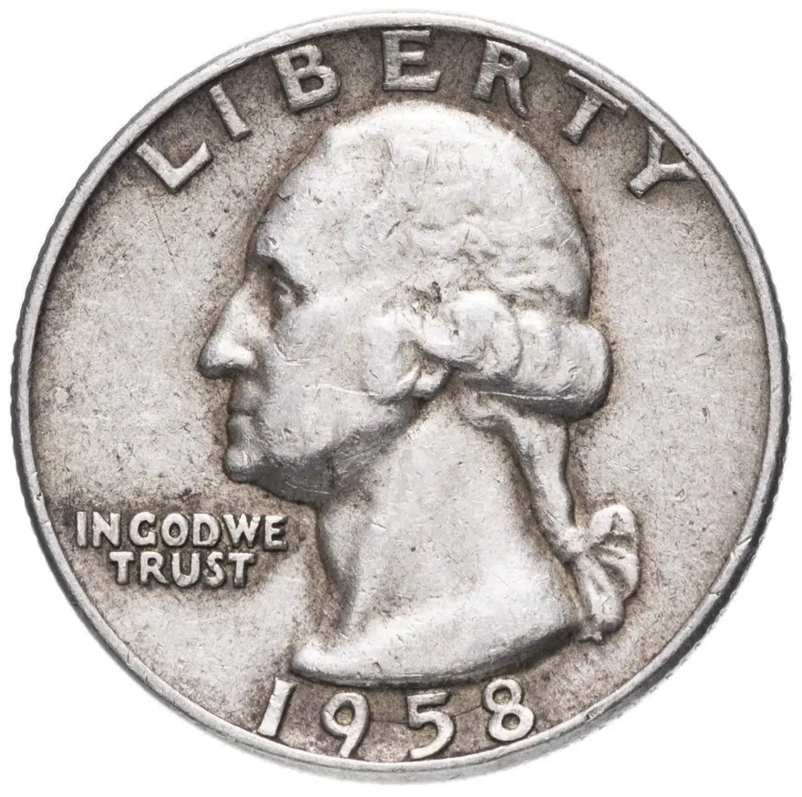 США 25 центов (квотер, 1/4 доллара, quarter dollar) 1958 Washington Quarter "D", реверс