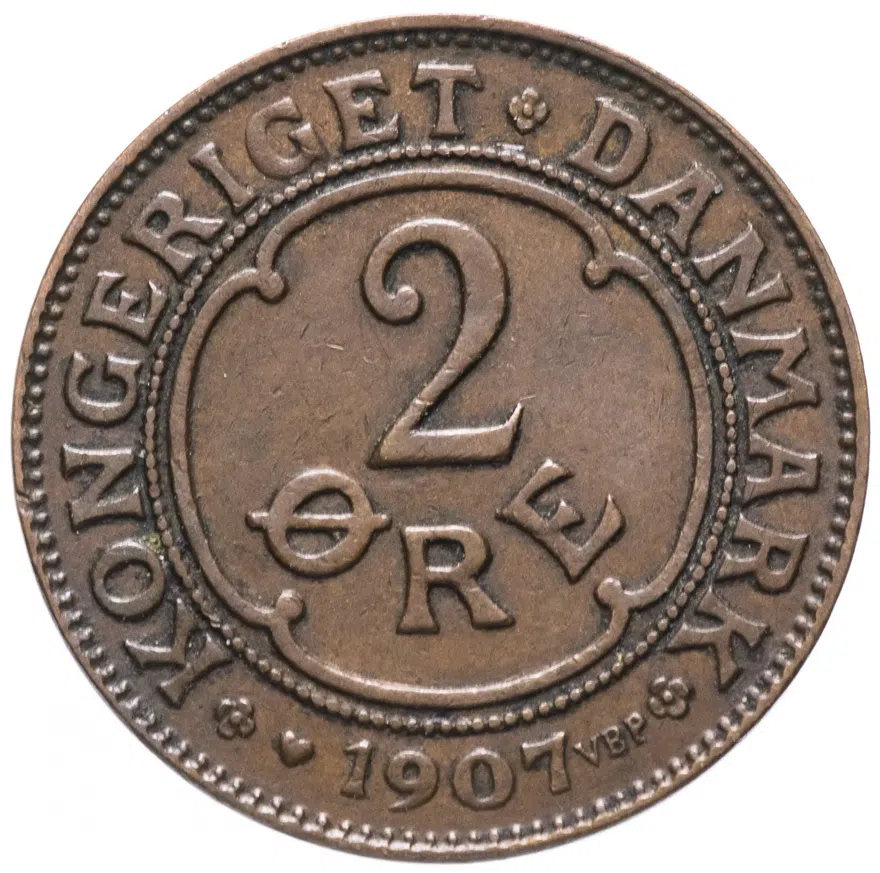 Дания 2 эре (ore) 1907