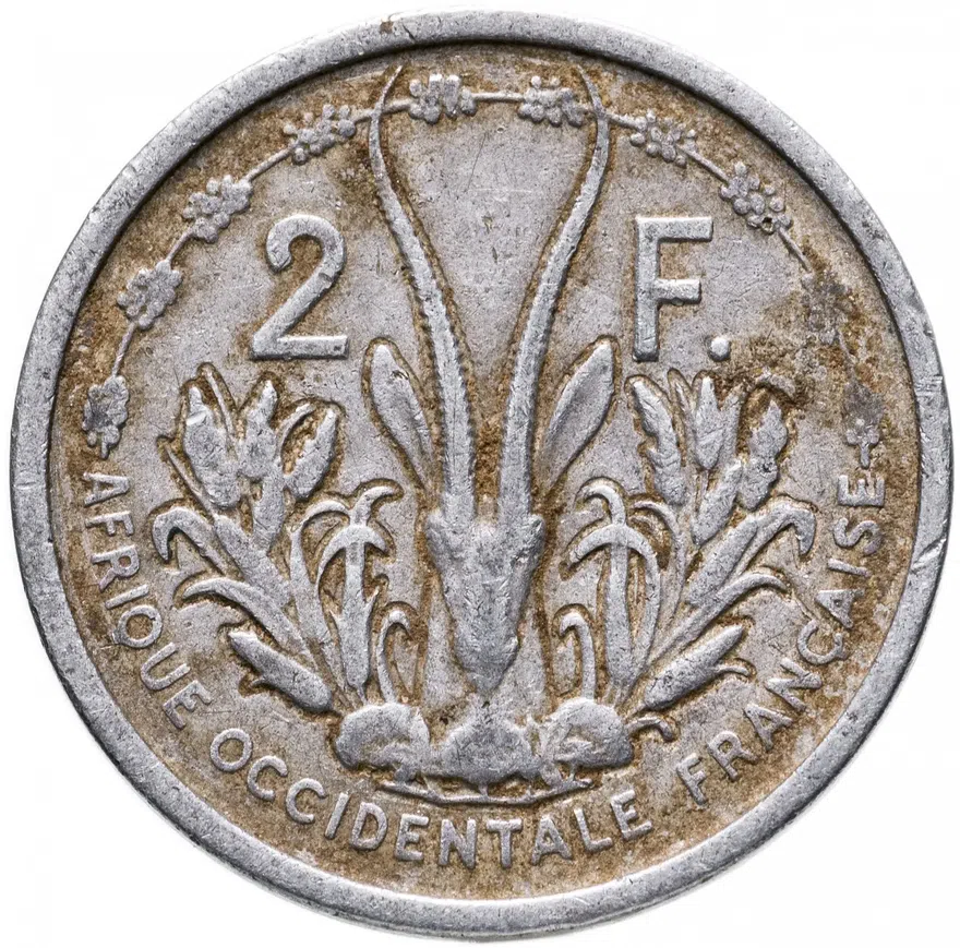 Французская Западная Африка 2 франка (francs) 1948, реверс