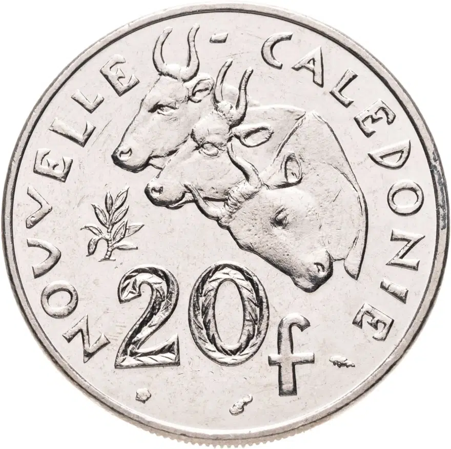 Французская Новая Каледония 20 франков (francs) 1990