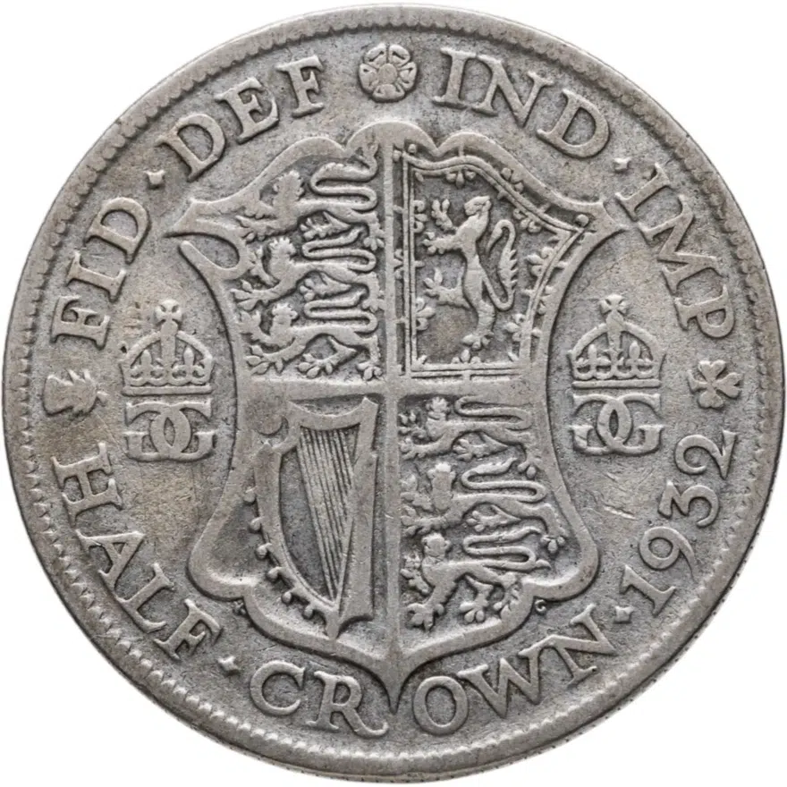 Великобритания 1/2 кроны (crown) 1932, реверс