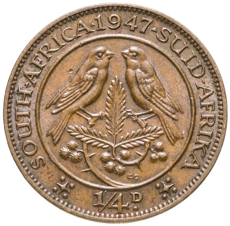 ЮАР 1/4 пенни (penny) 1947