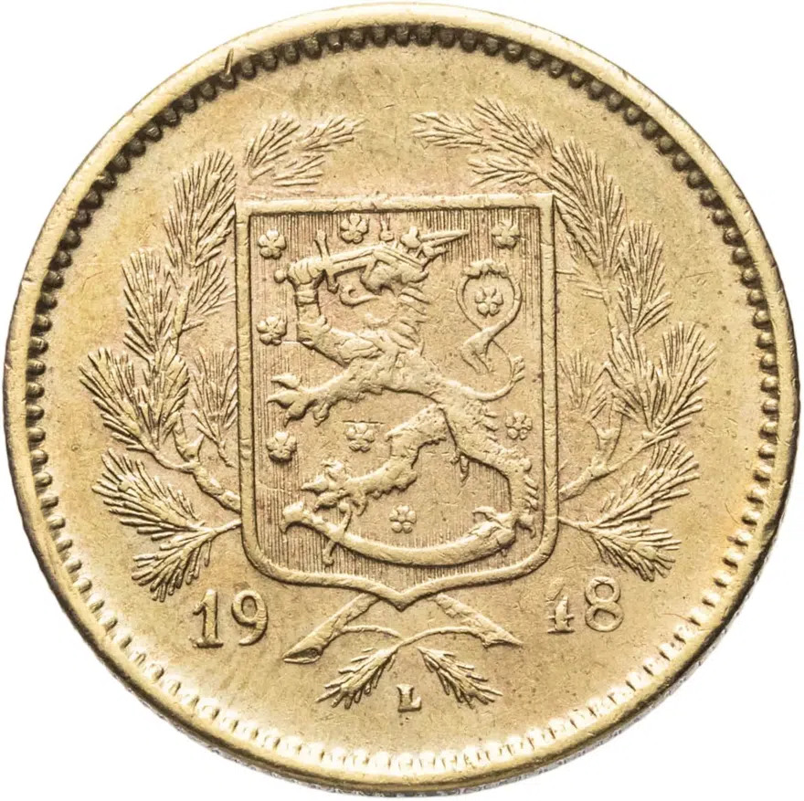 Финляндия 5 марок (markkaa) 1948, реверс