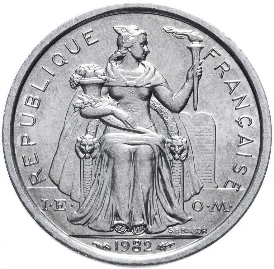 Французская Полинезия 1 франк (franc) 1982