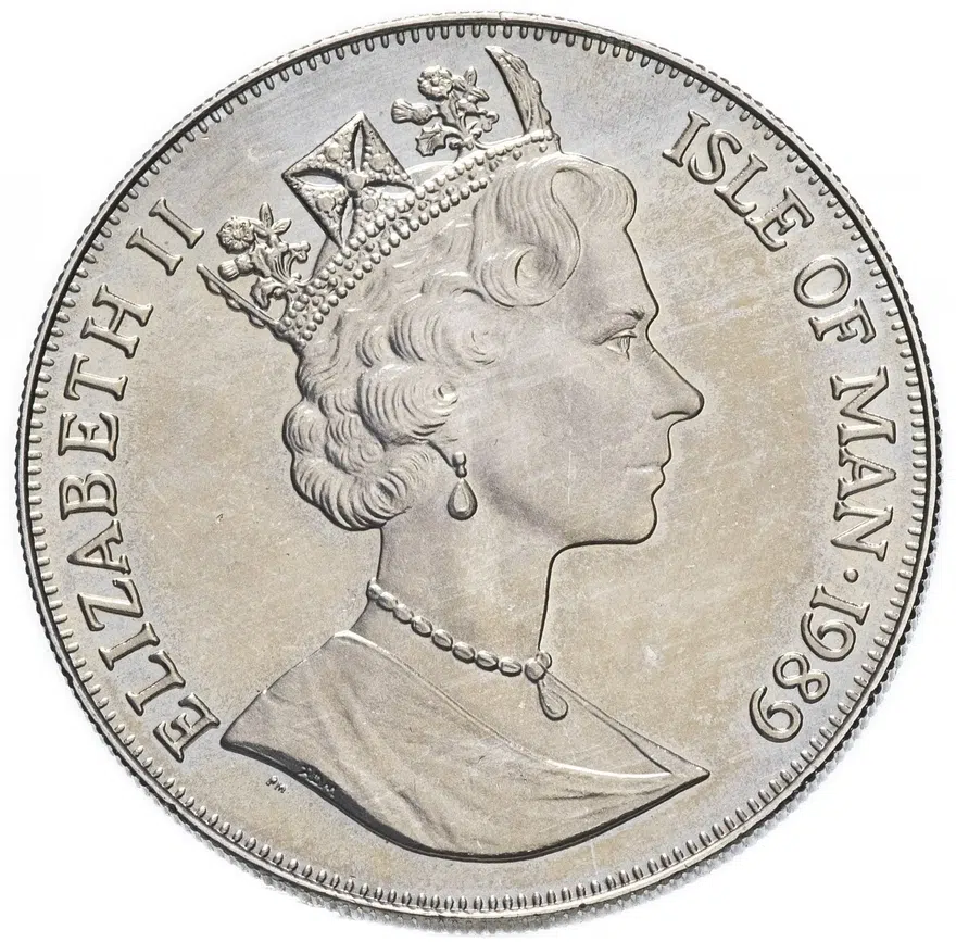 Остров Мэн 1 крона (crown) 1989   "200 лет мятежу на "Баунти". Корабль", реверс